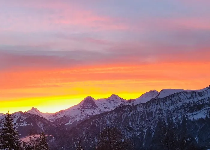 Mit Und Bergsicht Im Vier Sterne Apartman Beatenberg